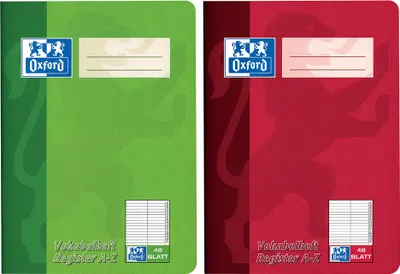 Produktbild von Oxford Vokabelheft mit A-Z Register DIN A5 2-spaltig 48 Blatt (1 Heft)