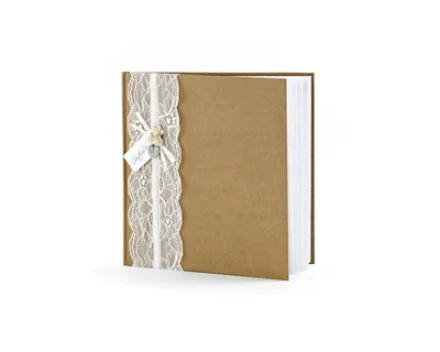 Produktbild von Gästebuch mit weißer Spitze | 20,5×20,5cm