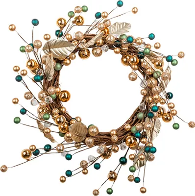 Produktbild von Weihnachtskranz mit Flitterkugeln bunt 40 cm - Einheitsgröße
