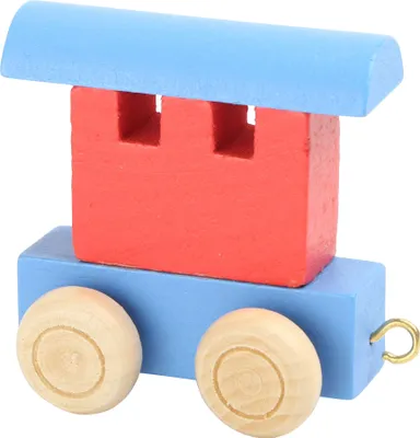 Produktbild von Small Foot Design 10348 Buchstabenzug bunt Holz Waggon, blau/rot (1 Stück)