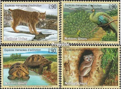 Produktbild von Briefmarken UNO - Genf 2001 Mi 409-412 (kompl.Ausg.) postfrisch Gefährdete Tiere