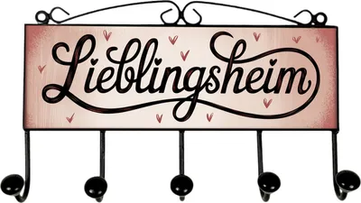 Produktbild von Lieblingsheim Kleiderhaken Leiste mit 5 Haken mit kleinen Herzen