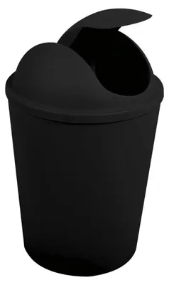 Produktbild von MSV AKO Abfalleimer mit Klappdeckel, 5,5 l, kompaktes Design, ideal für Bad oder Küche, Schwarz