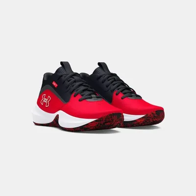 Image de Under Armour UA Lockdown 7 Chaussures de basketball unisexe 3028512 600 rouge , Taille:45.5 EU