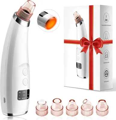 Produktbild von Mitesserentferner, Porenreiniger, Porenreiniger, Porenreiniger Gesicht mit 4 Modi und 3 Stufen, Mitesserentferner mit 5 Saugköpfen, USB-Aufladung