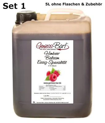 Produktbild von Himbeer Balsam Essig - Spezialität 5L mit intensiver Himbeernote 5% Säure