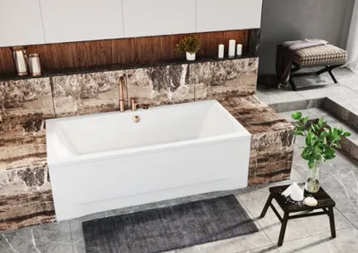 Zdjęcie produktu dla Wanna Akrylowa Zestaw 4w1 Prostokątna 140x70 Biała + Obudowa Akrylowa, Nowoczesny Chrom Premium Syfon i Nogi (stelaż) w komplecie | BADLAND APRI