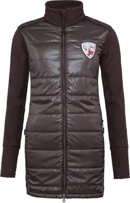 Zdjęcie produktu dla Płaszcz softshell LIGHT damski Nebulus, ciepły płaszcz outdoorowy, praktyczny i uniwersalny, P861 - damski, ciemnobrązowy, S/36