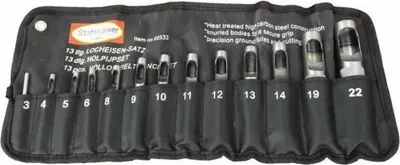 Produktbild von Stahlkaiser Locheisen Satz 3-22mm Henkellocheisen Lochstanzer 13 tlg.