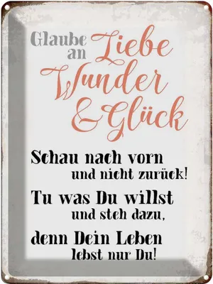 Produktbild von vianmo Blechschild 40x30 cm glaube an Liebe Wunder Glück Spruch Zitat