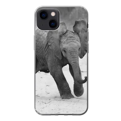 Produktbild von MuchoWow® Handyhülle Schutzhülle Hülle für iPhone 13 Elefant - Baby - Tiere - Kröte - Schwarz und weiß Silikon Softcase Handy Hülle - Karteninhaber