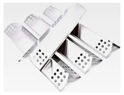 Produktbild von 37 cm Edelstahl Universal Brennerabdeckung für verschiedene Grillmarken, 4 Stück