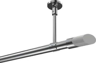Produktbild von Interdeco Gardinenstange / Vorhangstange Chrom, Typ Sonette Verano (Schräge Bicolor) ohne Ringe, Deckenmontage, 20 mm Ø 1-läufig, 140 cm