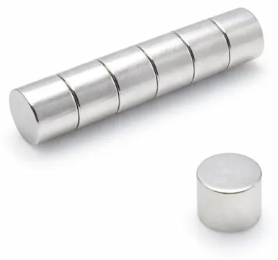 Produktbild von Neodym-Magnet, zylindrisch, 10 x 8 mm, N38, stark, rund – 25 Stück
