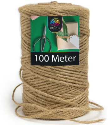 Produktbild von OfficeTree Bastelschnur - 100 m Rolle - Jute-Kordel