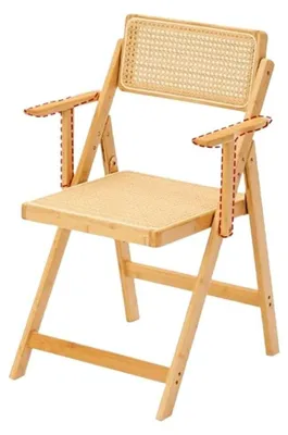 Image de Chaises de salle à manger pliables en bambou naturel