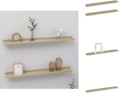 Immagine prodotto di vidaXL Mensole da parete 2 pz. Rovere Sonoma 80x9x3 cm - Mensole a muro
