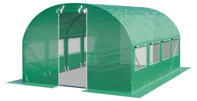 Produktbild von TOOLPORT Foliengewächshaus Gewächshaus 3x4m stabil & langlebig mit Fenster - reißfeste PE Plane 180g/m² grün transparent