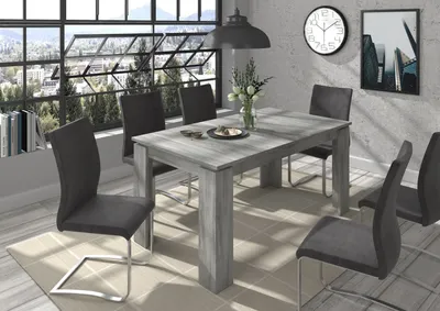 Produktbild von xonox.home Esstisch Titan Rauchsilber Nachbildung 160x76x90 cm
