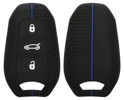 Produktbild von kwmobile Schlüsselhülle für Peugeot Citroen 3-Tasten Smartkey Autoschlüssel (nur Keyless Go) Hülle - Autoschlüssel Schlüssel Hülle aus Silikon -