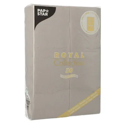 Produktbild von Servietten "ROYAL Collection" 48 cm x 30 cm grau mit Besteckfalz