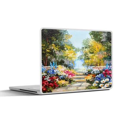 Produktbild von MuchoWow® Laptop Aufkleber Sticker Cover Malerei - Blumen - Natur - Ölfarbe 40x30 cm - Laptop Dekoration - Selbstklebend