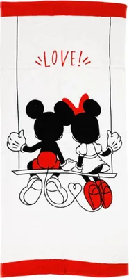 Produktbild von Disney Minnie und Mickey Maus Badetuch XL Strandtuch 70x140 - Baumwolle