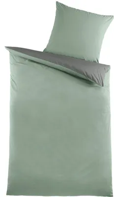 Produktbild von Optidream Renforcé Bettwäsche 135 x 200 cm Bettbezug Kopfkissenbezug 80 x 80 cm salbei-grau grau