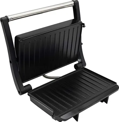 Image de Avizar, grill de contact 1000 W en acier inoxydable antiadhésif, noir