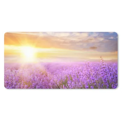 Produktbild von MuchoWow® Schreibtischunterlage Lavendel - Sonne - Himmel - Natur 80x40 cm - XXL Mauspad - Gaming Mauspad