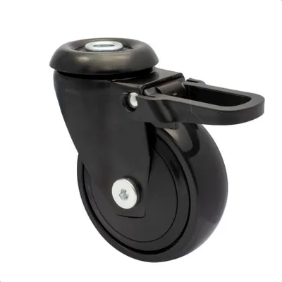Produktbild von WAGNER 360° - 3C - Lenkrolle, schwarz, soft, Rückenloch, Bremse, für TENO System, Ø 75 mm, Tragkraft 75 kg - 01337701