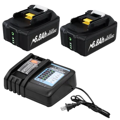 Image de Makita BL1830 batterie de rechange, capacité 6,8Ah, tension 18V, 2 BAT 1 chargeur