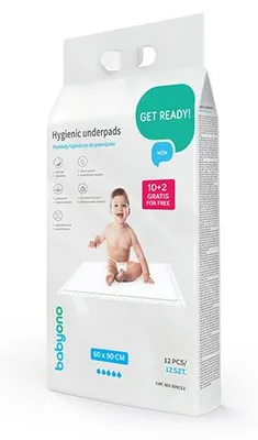 Produktbild von Hygiene- und Wickelunterlagen 60 x 90 cm, 12 Stück, mit Klebestreifen