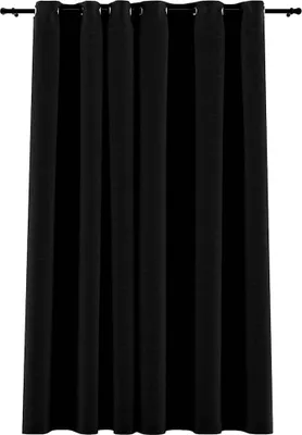 Produktbild von vidaXL Verdunkelungsvorhang mit Ösen Leinenoptik Schwarz 290x245 cm