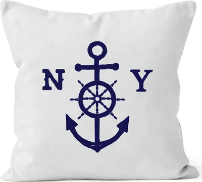 Produktbild von Kissenbezug Anker Steuerrad Anchor Steering Wheel 40x40 Baumwolle Autiga® weiß 40cm x 40cm