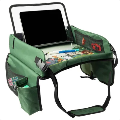 Produktbild von imoshion Reisetisch - Tablethalter Auto - 7 Aufbewahrungsfächer - Inklusive 2 Malvorlagen - Grün