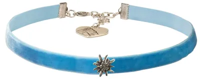Produktbild von Alpenflüstern Trachten-Samt-Kropfband Edelweiss mini - nostalgische Trachtenkett