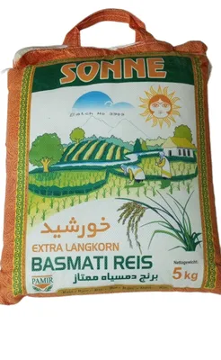 Produktbild von Sonne Darbari Khorshid Premium Basmati Reis 5 kg – Beste Qualität, köstlich, langkörnig & aromatisch – Ideal für Biryani, Pulao & Beilagen