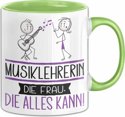 Produktbild von Musiklehrerin Geschenk Tasse Becher Die Frau Die Allen Kann Geschenkidee für eine Musiklehrerin Lustig (Grün)