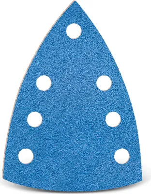 Produktbild von MENZER Blue Klett-Schleifblätter, 150 x 100 mm, 7-Loch, f. Deltaschleifer, Zirkonkorund (25 Stk.) K24