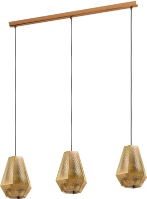 Produktbild von EGLO Pendelleuchte Chiavica 1, Hängelampe Industrial, Vintage, Hängeleuchte aus Stahl in Messing, Esstischlampe, Wohnzimmerlampe, E27