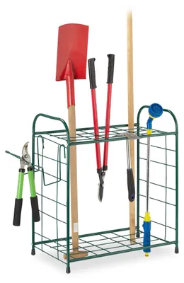 Gartengerätehalter, Stahl, 68x80x35 cm, Grün