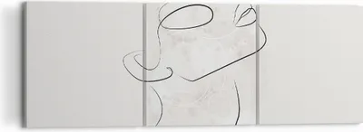 Produktbild von Bild auf Leinwand - Leinwandbild - 3 Teile - Gesicht Linie Skizze - 120x40cm - Wand Bild - Wanddeko - Wandbilder - Leinwanddruck - Bilder - Wanddekoration - Leinwand bilder - Wandbild - CA120x40-5031