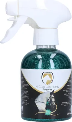 Produktbild von Excellent Horse Hochglanz-Glitzerspray Türkis 250ml – Türkisfarbenes Glitzerspray für Pferde
