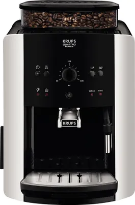 Obrázok produktu pre Krups Arabica EA8118, Espresso kávovar, 1,7 L, Kávové zrná, Vstavaný mlynček, 1450 W, Čierna, Strieborná