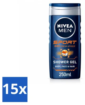 Produktbild von 15 x NIVEA MEN Sport Douchegel - 250 ml - Vorteilspackung - 15 Stücke