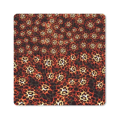 Produktbild von MuchoWow® Mauspad Mousepad Leopard - Muster - Orange 20x20 cm - Mousepads - Maus Mat - Pad - Mausunterlage - Desk Mat - Bureauartikeln