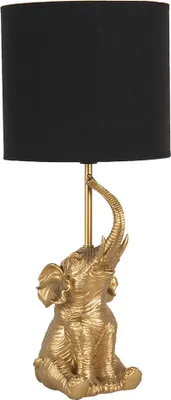 Immagine prodotto di Clayre & Eef Lampada da tavolo Elefante Ø 20x46 cm color oro nero in poliresina