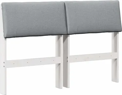 Produktbild von vidaXL Gepolstertes Kopfteil Hellgrau 120 cm Massives Kiefernholz