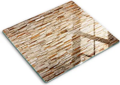 Produktbild von Glasschneideplatte - Herdabdeckplatte - 60x52 - Schneidebrett - Spritzschutz - Dekorative Textursteine